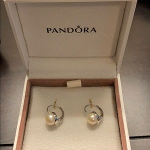PANDORA pearl earrings